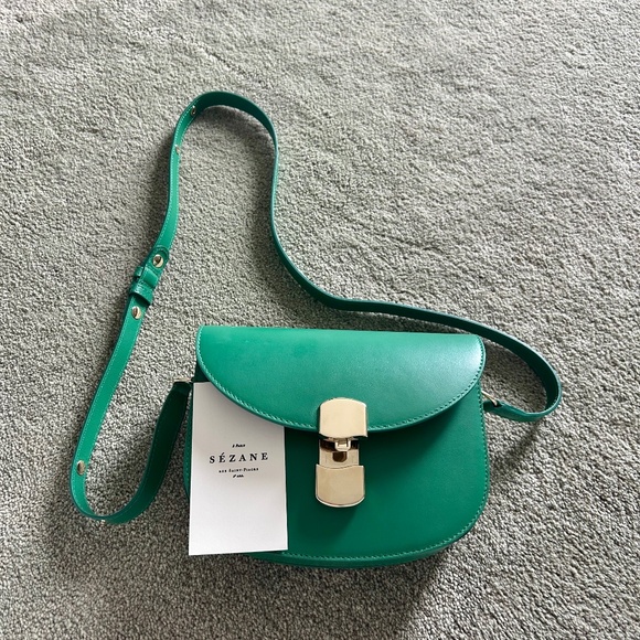 NWT Sezane Claude Sac in Smooth Green - Picture 4 of 7